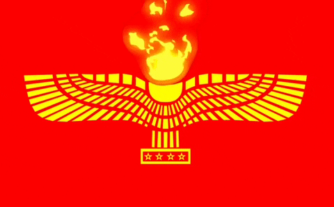 Aramean burning flag