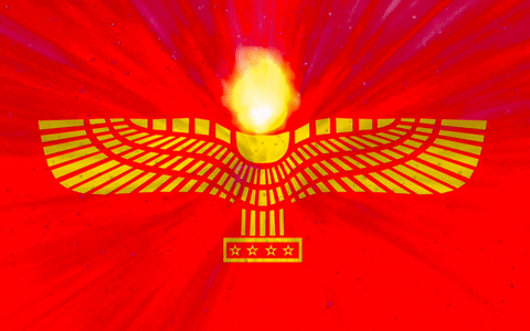 Aramean burning flag